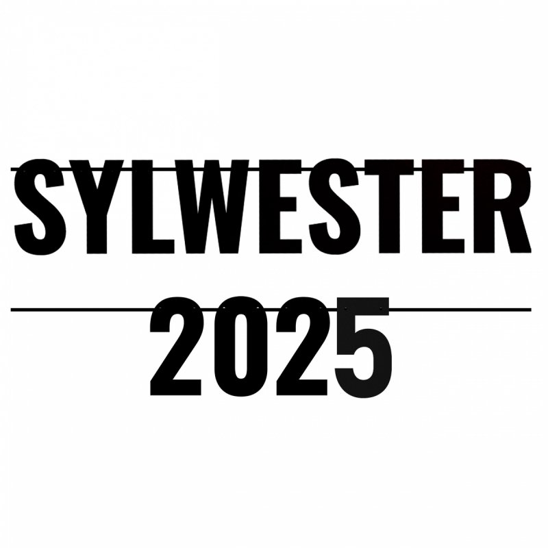 Baner Czarny Sylwester 2025 [ 5 Sztuk ]