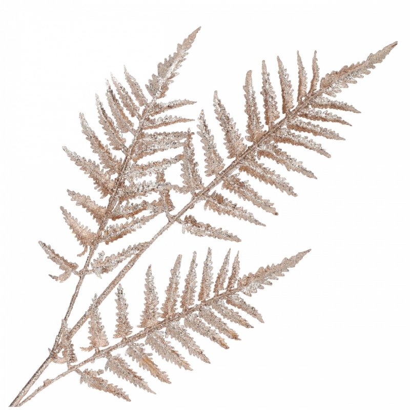 Gałązka Brokatowa Paproć RoseGold 80cm KR1617 [40szt]
