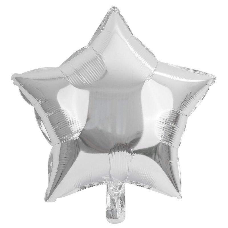 Balon Foliowy Gwiazdka 45cm Srebro [ Komplet - 200 sztuk ]