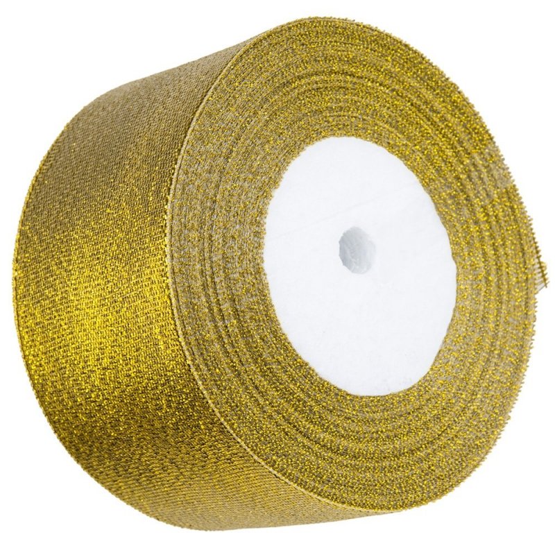  Tasiemka Brokatowa 50mm Złota [Komplet 80 sztuk]
