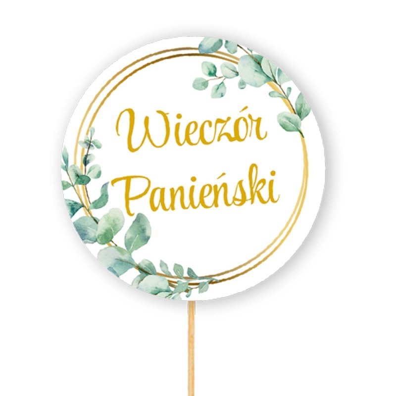 Duży Topper Na Wieczór Panieński Złota Ramka 16cm [30kompl]
