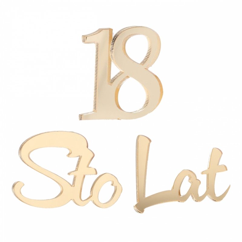 Napis Sto Lat+18 Plexi [50kompletów]