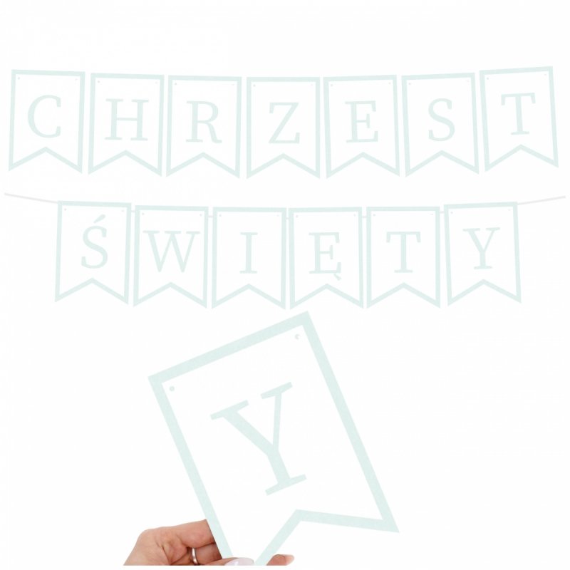 Baner Chrzest Święty Girlanda Biel-Błękit [20szt]