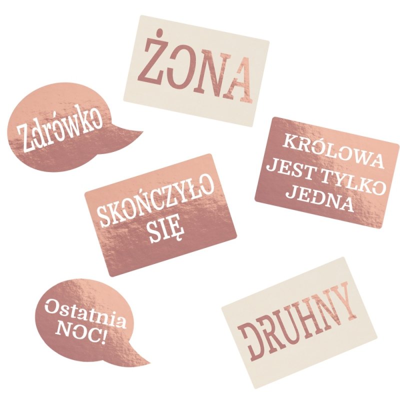 Gadżety Do Fotobudki Duże Tabliczki Wieczór Panieński Rosegold [3opak]