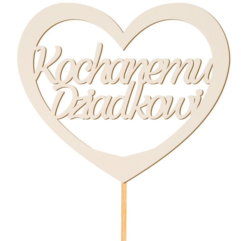 Topper Serce Kochanemu Dziadkowi Beermata [ Komplet 10 sztuk ]