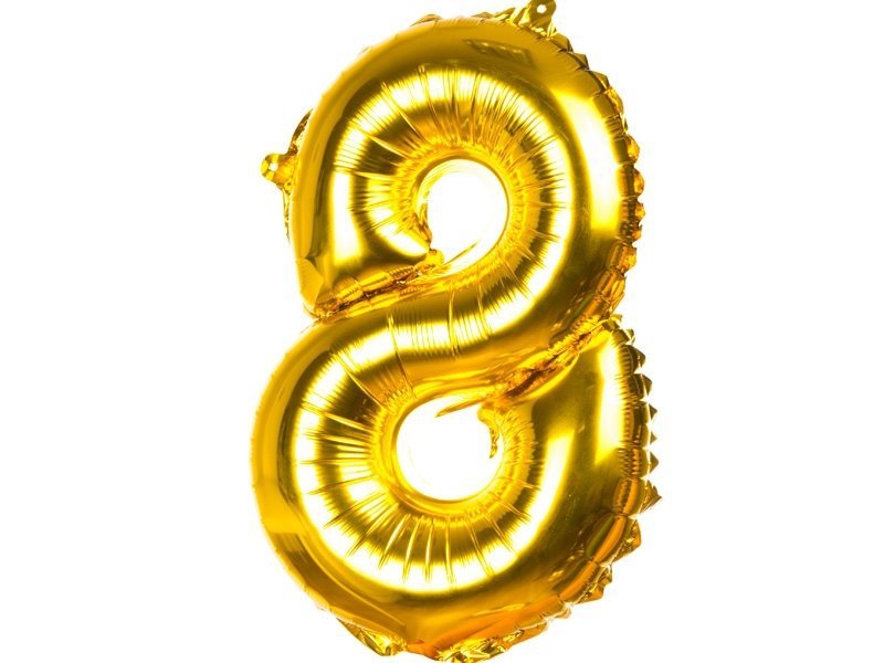 Balon Foliowy &quot;8&quot; Złoto 100cm [100opak]