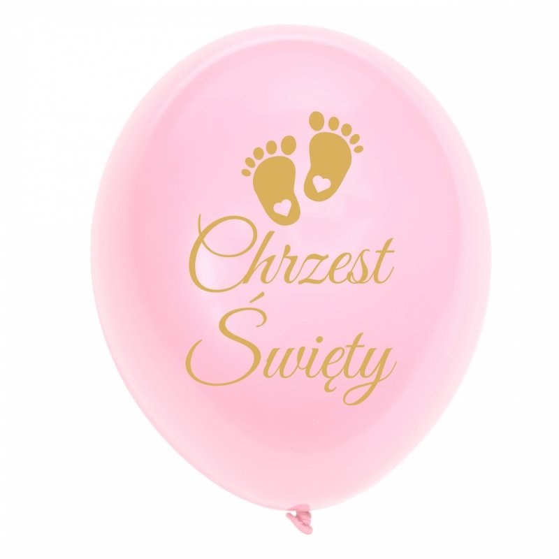 Balony Chrzest Święty Stópki Róż 10 sztuk KR546R [100op]