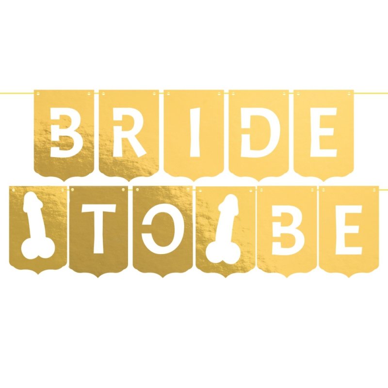 Baner Bride To Be Penis Złoto [30opak]