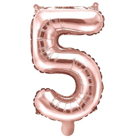 Balon Foliowy Cyferka &quot;5&quot; Rose Gold 100cm - [ Komplet - 10 sztuk]