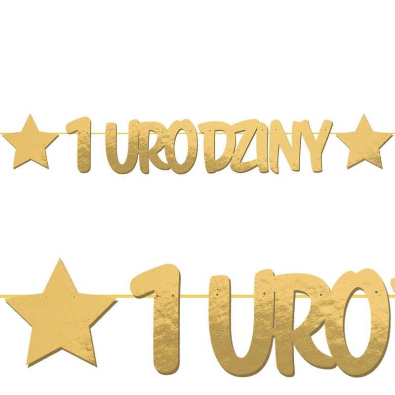 Baner 1 Urodziny Gwiazdki Złoto [ 5 sztuk ]