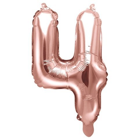Balon Foliowy Cyferka &quot;4&quot; Rose Gold 100cm - [ Komplet - 10 sztuk]