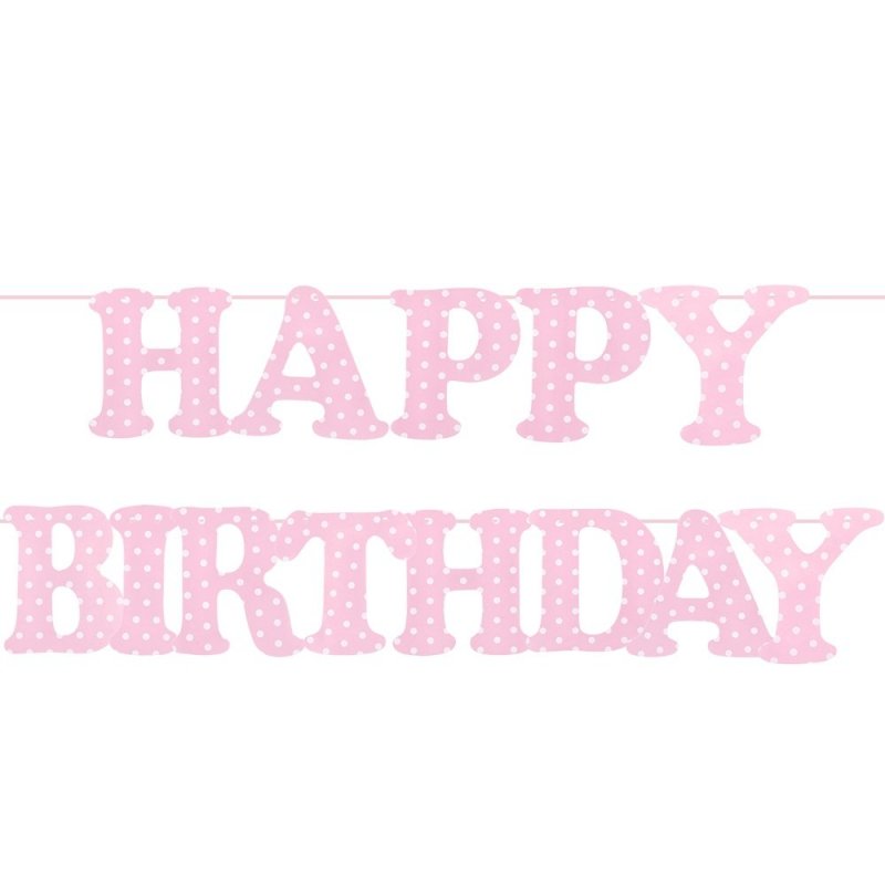 Girlanda Happy Birthday Różowa [10kompletów]
