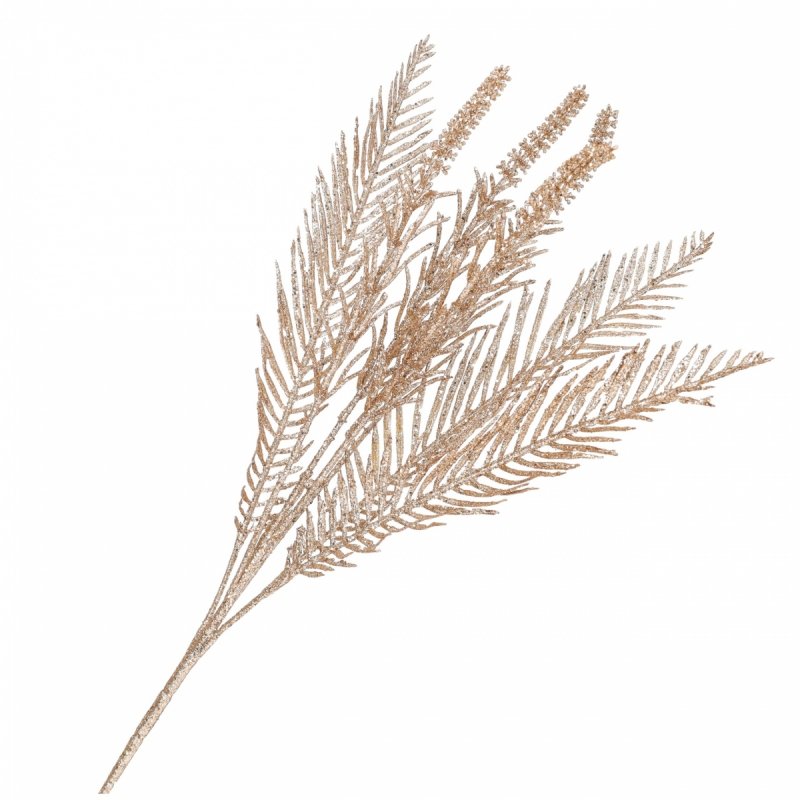 Gałązka Brokatowa Palma Różowe Złoto 75cm KR1616 [30szt]
