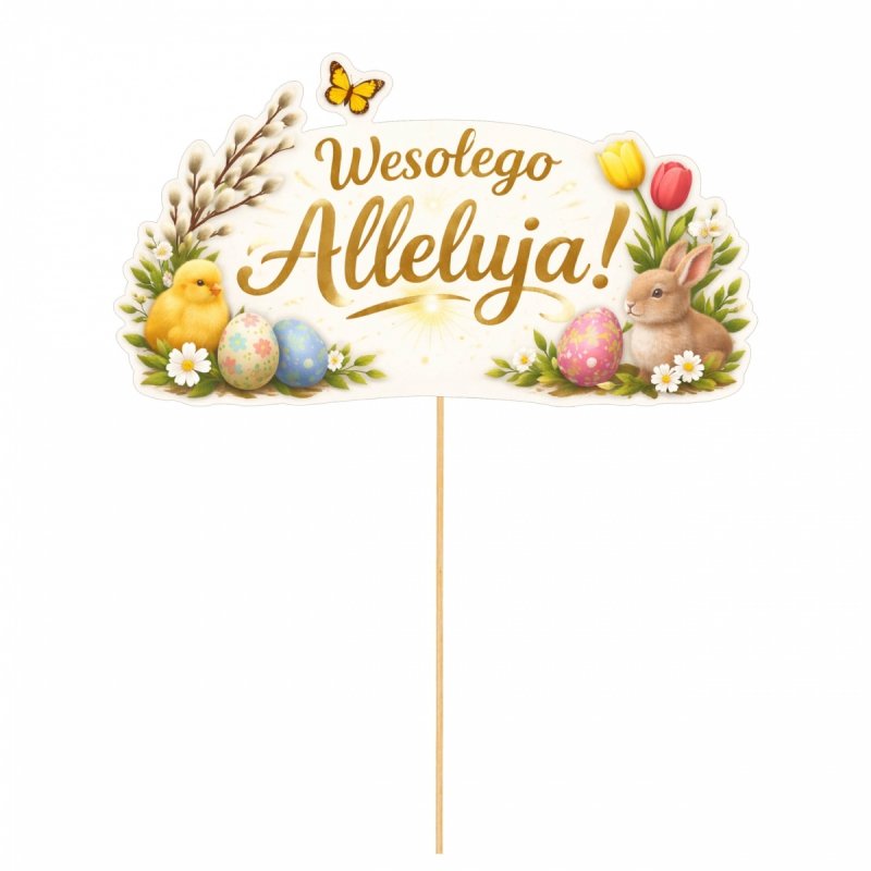 Topper Wesołego Alleluja Kurczak Zając Beermata [20szt]