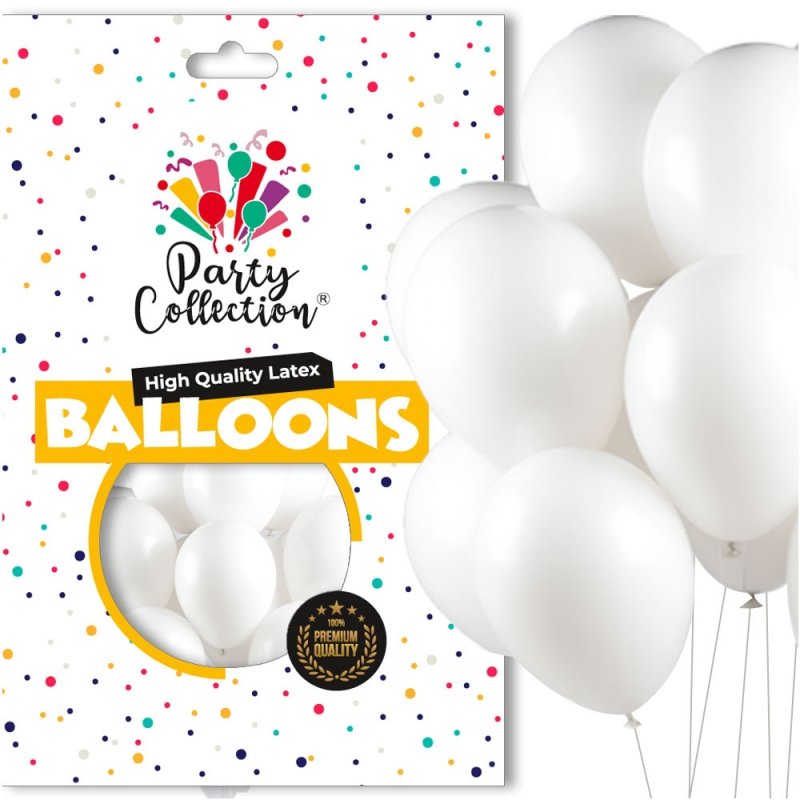 Balony Pastel Biel 14" 50szt KR539-5 [10opak]