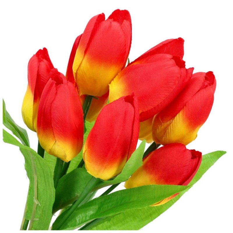 Bukiet Tulipanów Pomarańcz/Żółty Materiałowe [50 sztuk]