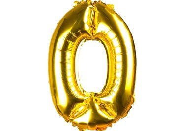 Balon Foliowy &quot;0&quot; Złoto 100cm [100opak]