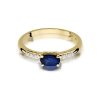 Pierścionek złoty 585 z brylantami 0,03ct szafirem 0,70ct W-77