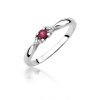 Pierścionek złoty 585 z brylantami 0,03ct rubinem 0,15ct W-428