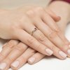 Pierścionek złoty 585 z brylantami 0,03ct rubinem 0,15ct W-428