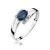 Pierścionek złoty 585 z brylantami 0,05ct szafirem 0,70ct W-119