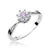 Pierścionek złoty 585 z brylantami 0,12ct ametystem 0,10ct W-72