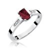 Pierścionek złoty 585 z brylantami 0,04ct rubinem 0,80ct W-78