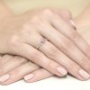 Pierścionek złoty 585 z brylantami 0,05ct ametystem 0,50ct W-84