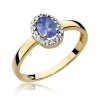 Pierścionek złoty 585 z brylantami 0,08ct tanzanitem 0,40ct W-330
