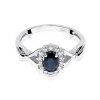 Pierścionek złoty 585 z brylantami 0,12ct szafirem 0,70ct W-182