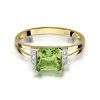 Pierścionek złoty 585 z brylantami 0,03ct oliwinem 1,10ct W-103
