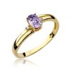 Pierścionek złoty 585 z brylantami 0,03ct tanzanitem 0,40ct W-68