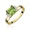 Pierścionek złoty 585 z brylantami 0,03ct oliwinem 1,10ct W-103