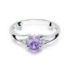 Pierścionek złoty 585 z brylantami 0,03ct ametystem 0,50ct W-76
