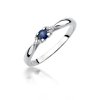 Pierścionek złoty 585 z brylantami 0,03ct szafirem 0,15ct W-428