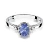 Pierścionek złoty 585 z brylantami 0,05ct tanzanitem 0,70ct W-308