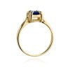 Pierścionek złoty 585 z brylantami 0,06ct szafirem 1,7ct W-358