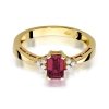 Pierścionek złoty 585 z brylantami 0,03ct rubinem 0,80ct W-2