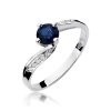 Pierścionek złoty 585 z brylantami 0,05ct szafirem 0,50ct W-84
