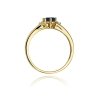Pierścionek złoty 585 z brylantami 0,03ct szafirem 0,50ct W-76