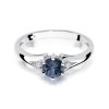 Pierścionek złoty 585 z brylantami 0,03ct szafirem 0,50ct W-76