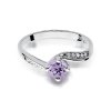 Pierścionek złoty 585 z brylantami 0,05ct ametystem 0,50ct W-84
