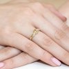 Pierścionek złoty 585 z brylantami 0,03ct cytrynem 0,60ct W-94