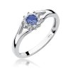 Pierścionek złoty 585 z brylantami 0,09ct tanzanitem 0,15ct W-118