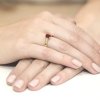 Pierścionek złoty 585 z brylantami 0,04ct rubinem 0,80ct W-78