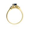 Pierścionek złoty 585 z brylantami 0,18ct szafirem 0,50ct W-451