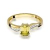 Pierścionek złoty 585 z brylantami 0,03ct cytrynem 0,60ct W-94