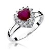 Pierścionek złoty 585 z brylantami 0,12ct rubinem 1,10ct W-310