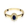 Pierścionek złoty 585 z brylantami 0,01ct szafirem 0,70ct W-26