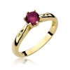 Pierścionek złoty 585 z brylantami 0,01ct rubinem 0,60ct W-74